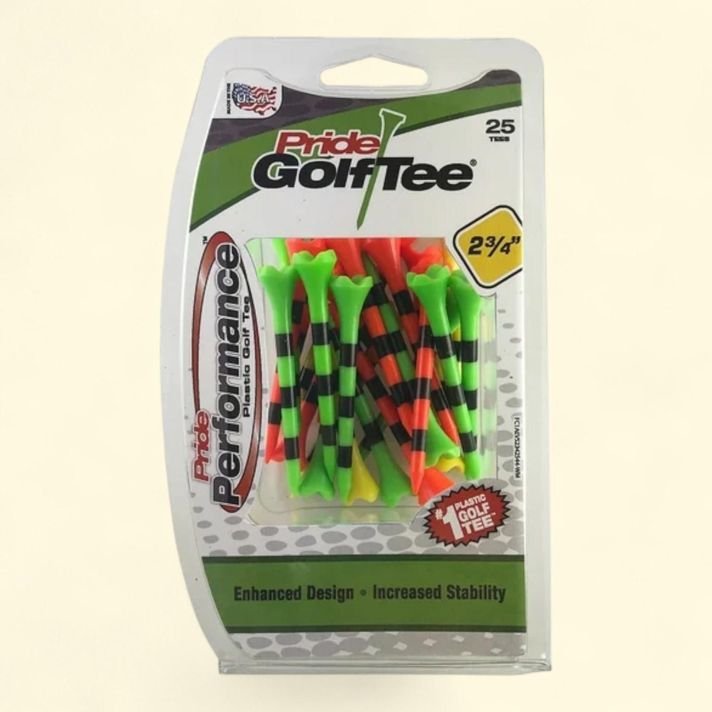 Pride Performance Golf Tee, 2.75" Striped Fruit Mix, 25 Count