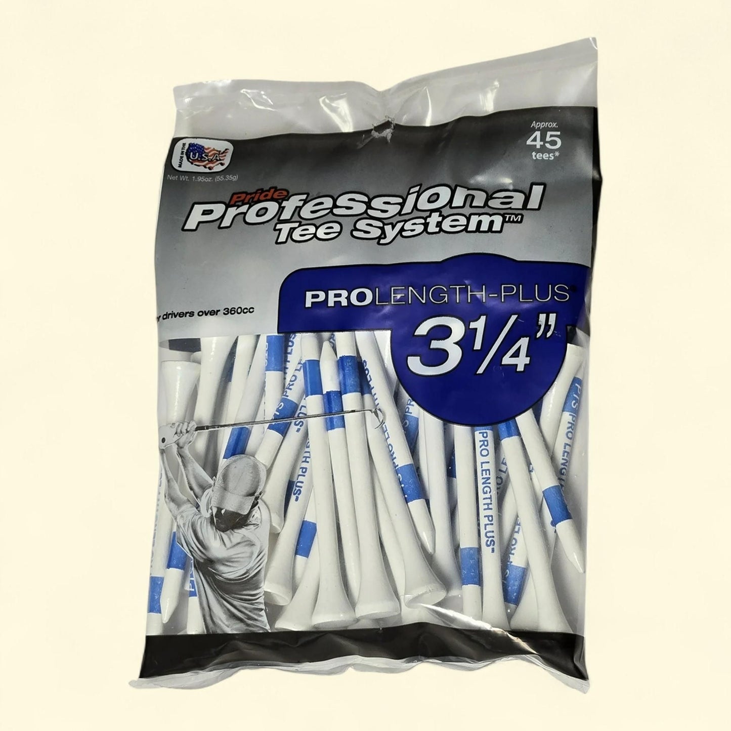 PrideSports Pride Professional Tee System, 3-1/4" White 45 Count
