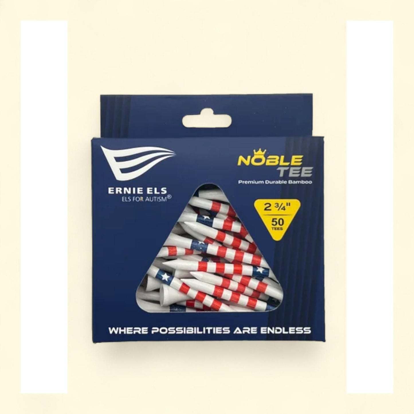 Els for Autism Bamboo Golf Tees, 50 Count 2.75 inches