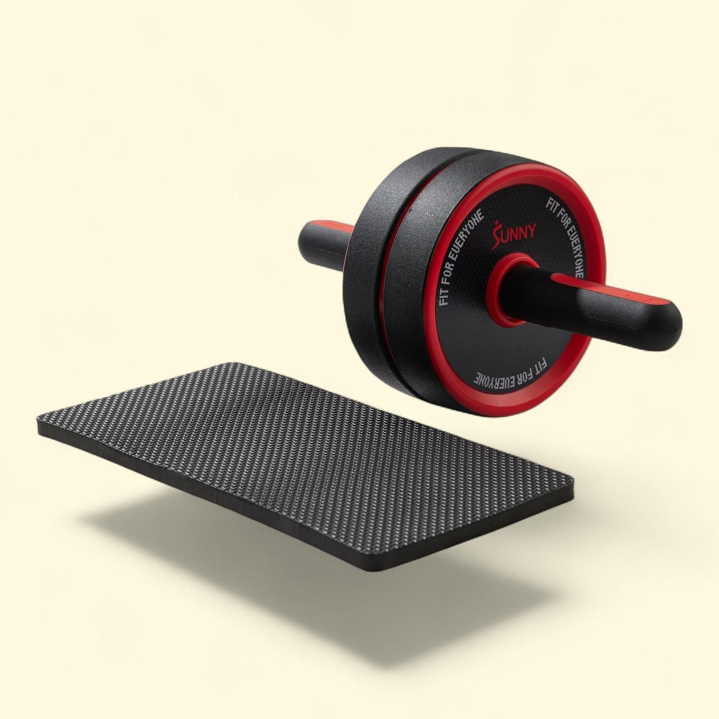 Roulette d'entraînement abdominal Sunny Health & Fitness, conception ultra-large, construction robuste, compacte et portable, poignées antidérapantes avec genouillère, n° 090