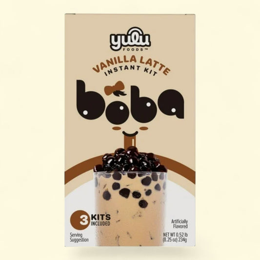 Yulu Instant Boba, Vanilla Latte Bubble Tea Kit, 8.25 oz