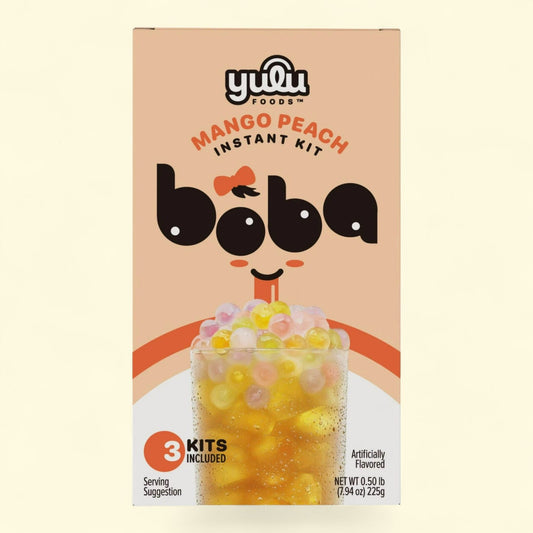 Yulu Instant Boba Mango Peach Tea, 7.94 oz