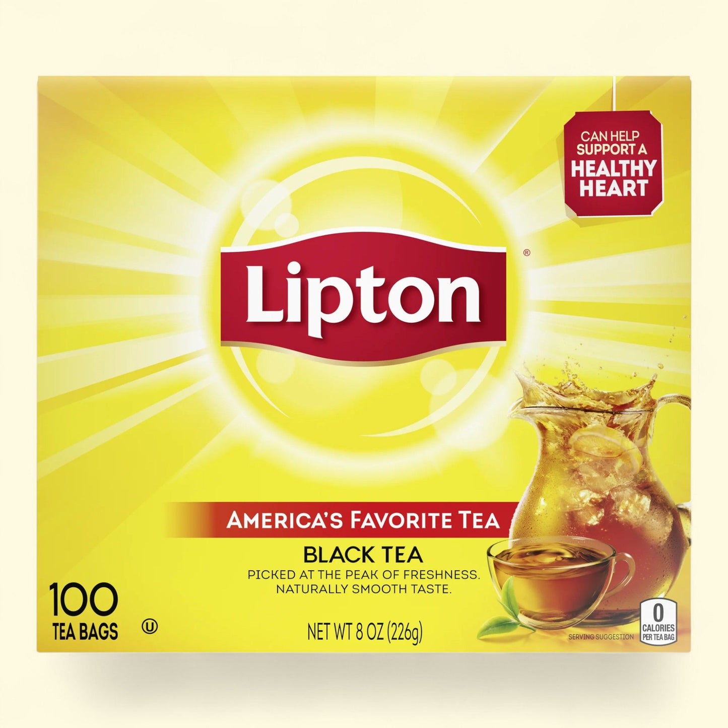 Sachets de thé Lipton, thé noir, 100 sachets de thé noir