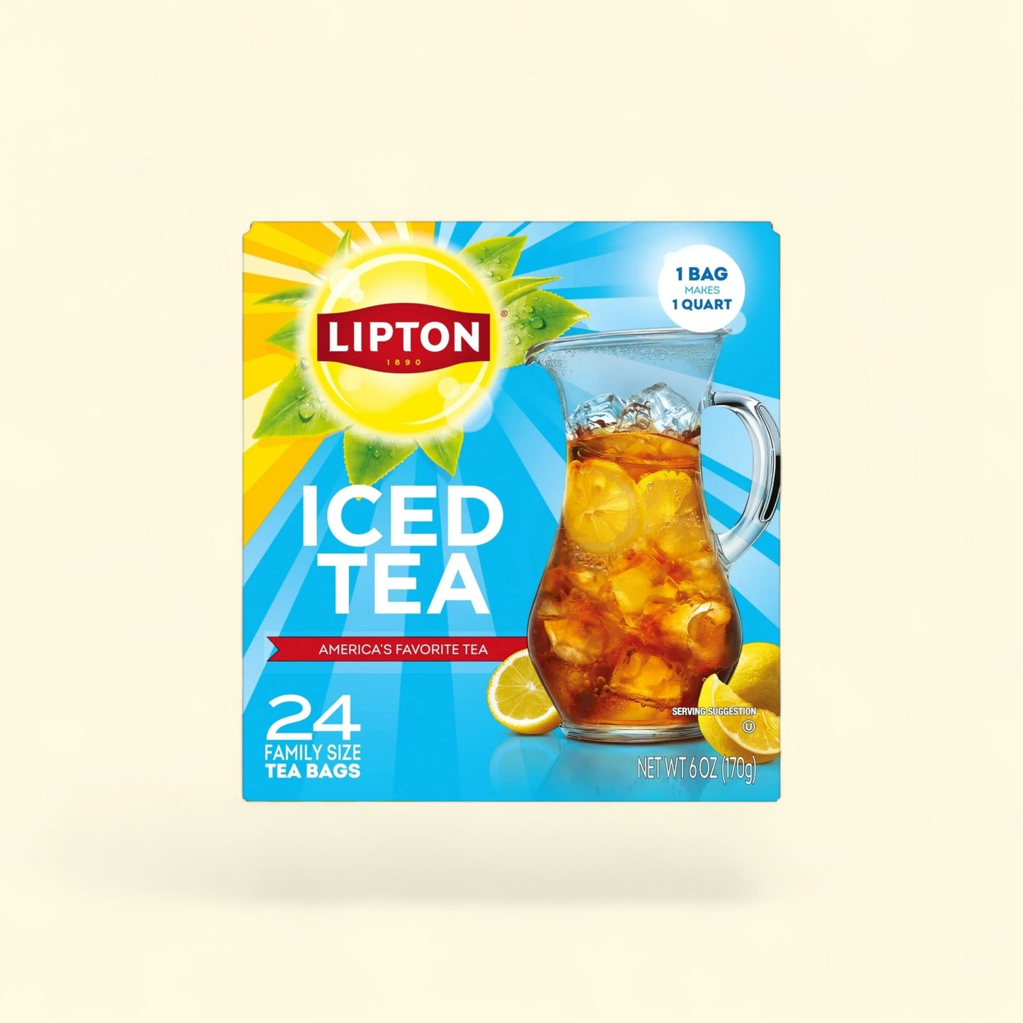 Lipton Black Tea Bags, Family Size, 24 Count — authentic US product shipped worldwide by Treatspree