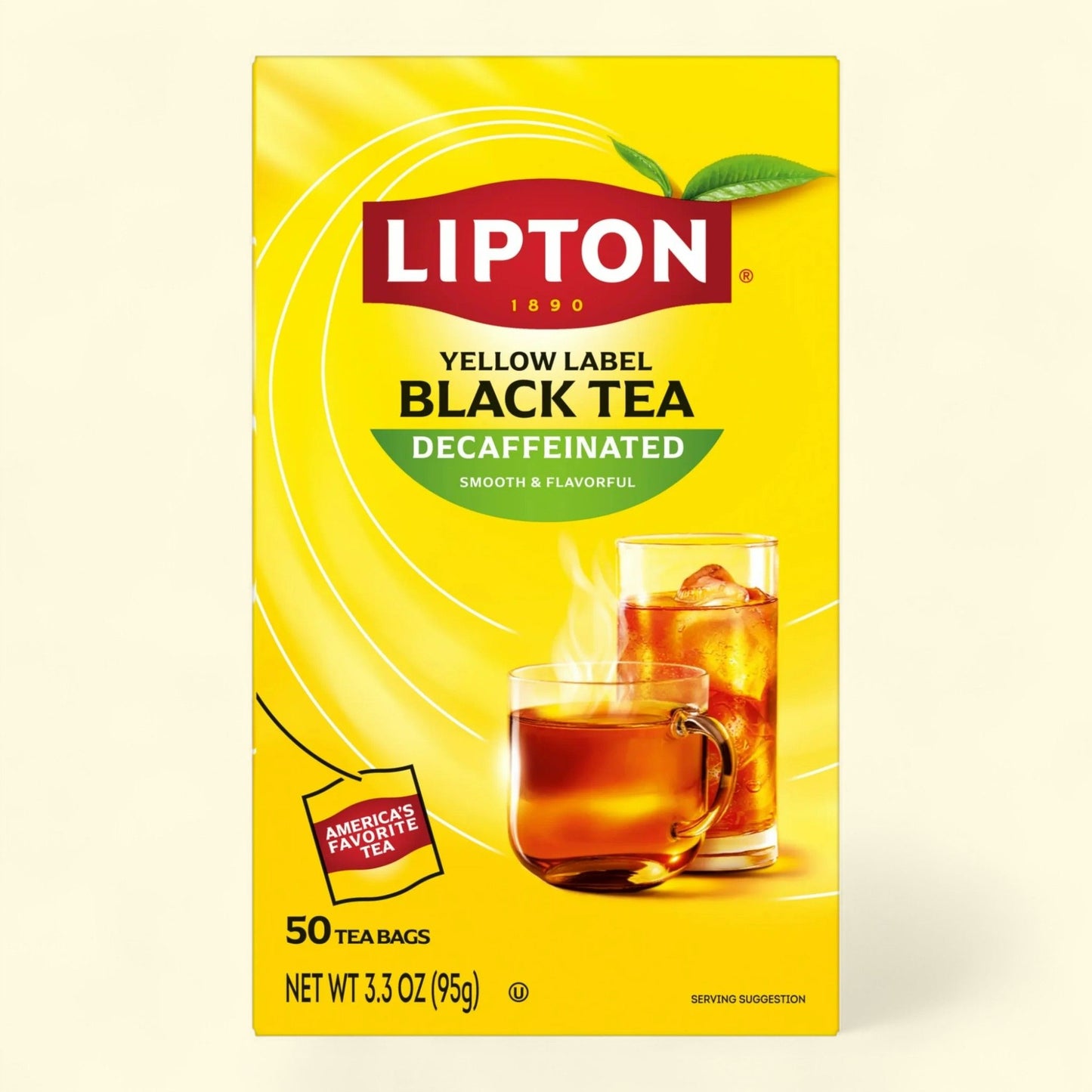 Sachets de thé noir Lipton, décaféiné, paquet de 50