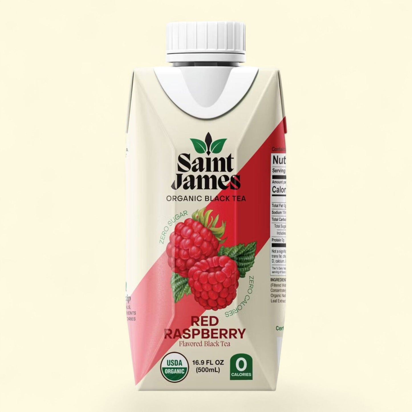 Thé noir bio à la framboise rouge Saint James, 500 ml