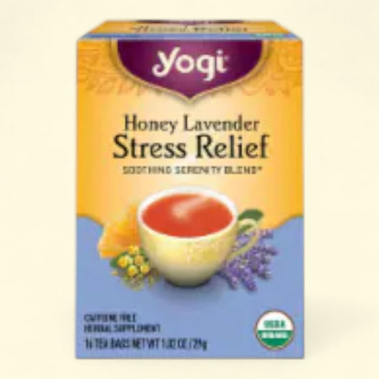 Yogi Honey Lavender Stress Relief Tea, Organic, 16ct
