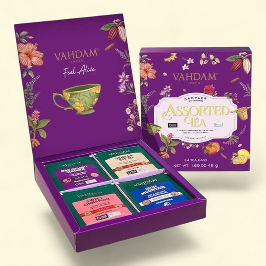 VAHDAM, Assorted Tea Gift Set, 24 Flavors, 24 Tea Bags