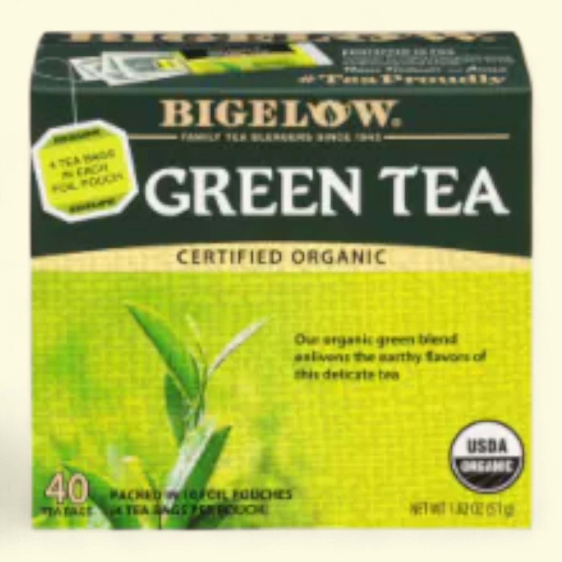 Bigelow, Organic Green Tea Bags, 40 ct — authentic US product shipped worldwide by Treatspree