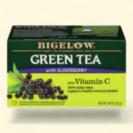 Bigelow Green Tea with Elderberry Vitamin C Tea Bags, 20 ct