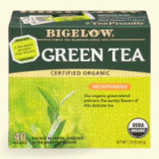 Bigelow Organic Decaffeinated Green Tea Bags, Size