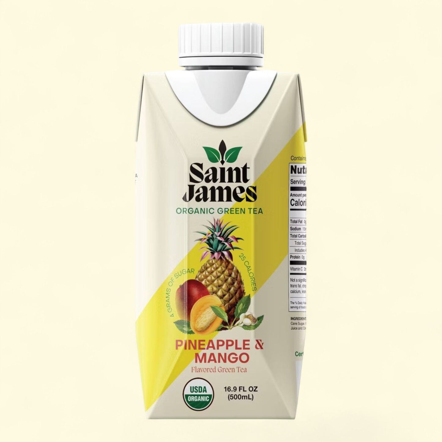 Saint James Pineapple & Mango Organic Green Tea, 16.9 fl oz