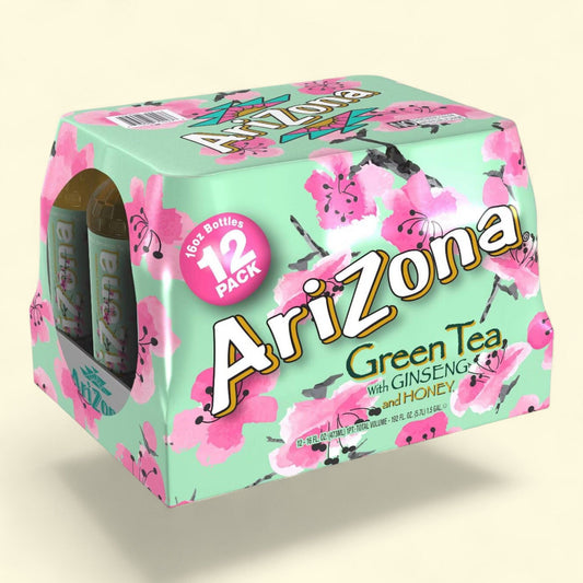 AriZona Green Tea with Ginseng and Honey, 12pk/16 fl oz Bottles