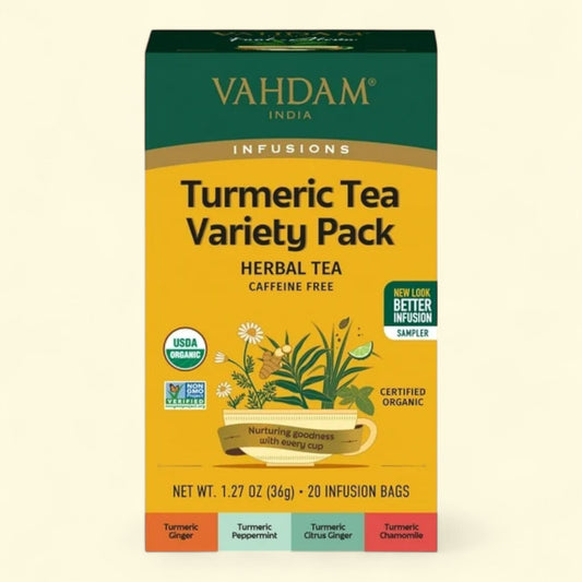 VAHDAM, Organic Turmeric Tea Variety Pack, 20 Count