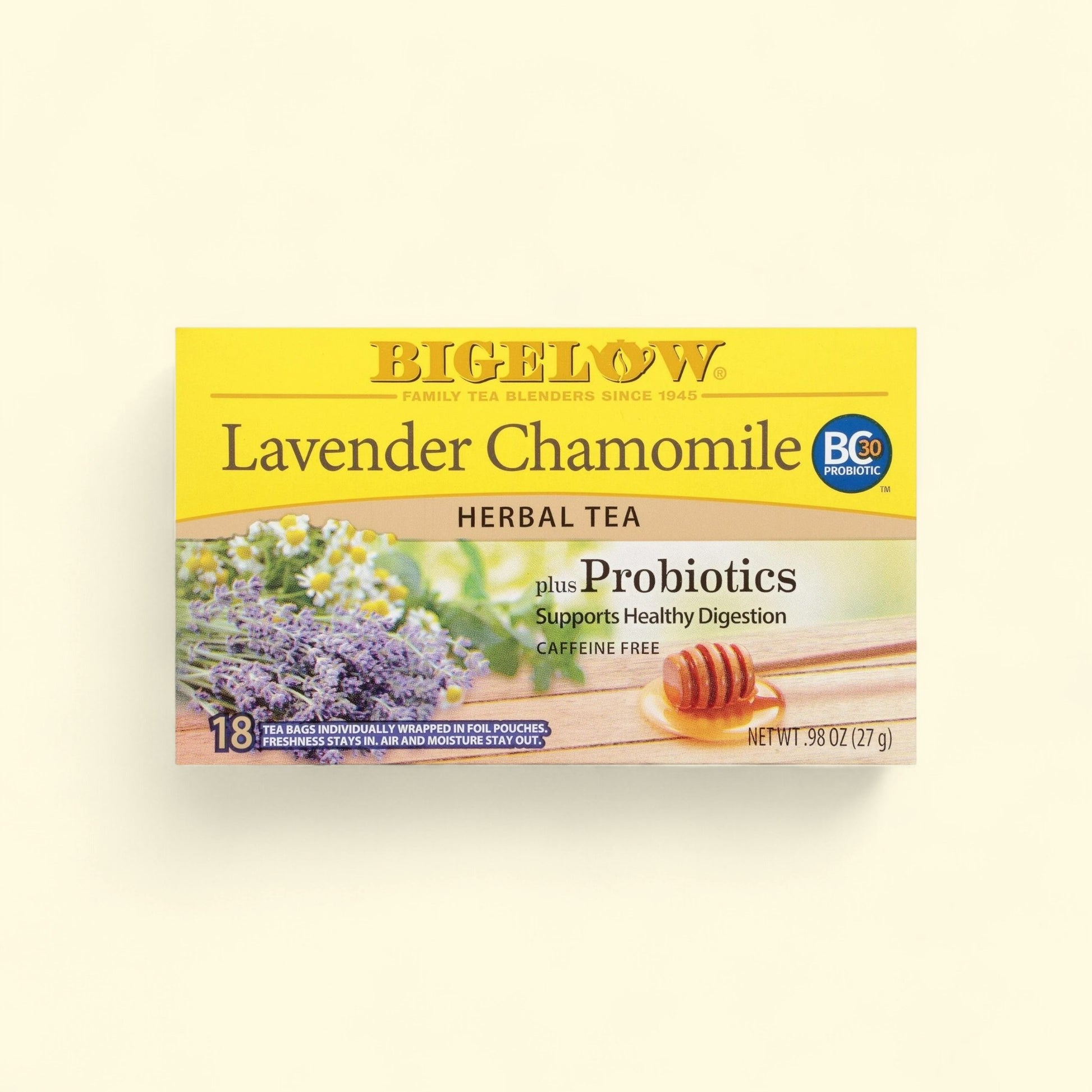 Bigelow Lavender Chamomile Plus Probiotics, 18 Count — authentic US product shipped worldwide by Treatspree