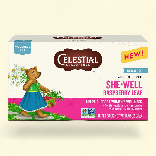 Celestial Seasonings Raspberry Leaf Herbal Tea Bags, 16 Count