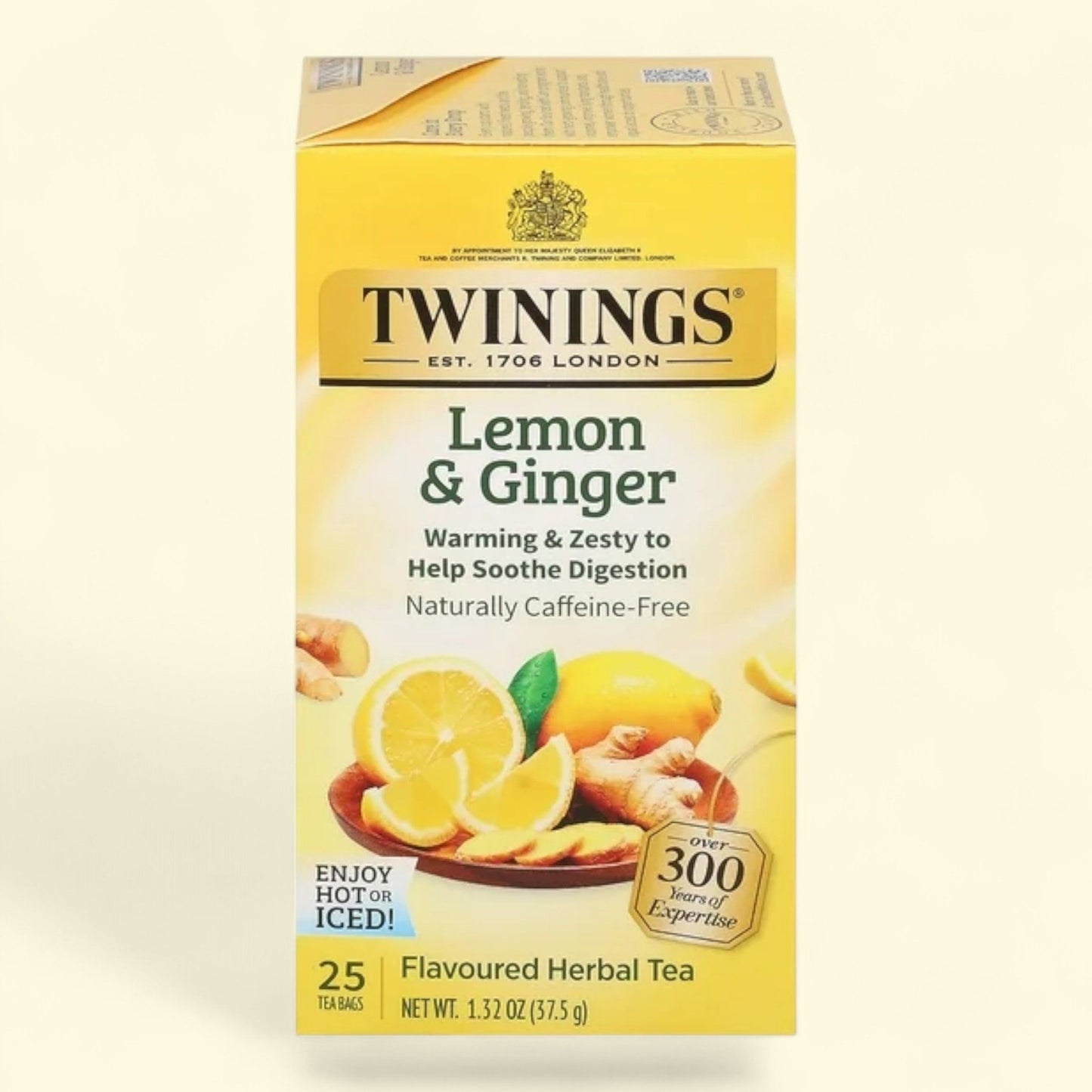 Twinings, Lemon & Ginger Herbal Tea, 25/Box