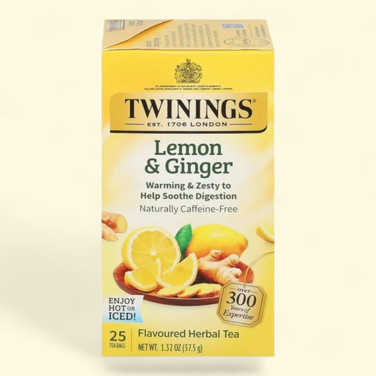 Twinings, Lemon & Ginger Herbal Tea, 25/Box