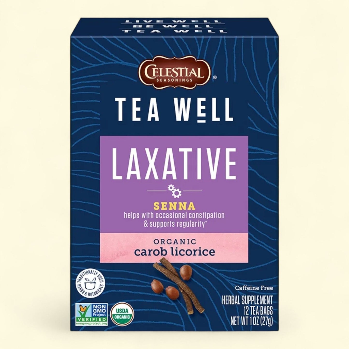 Celestial Seasonings TeaWell Organic Laxative Wellness Herbal Tea Bags, 12 Count.