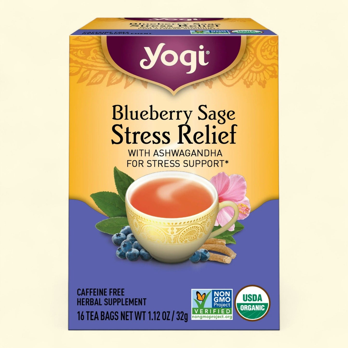 Yogi Tea, Blueberry Sage Stress Relief, 16 Count