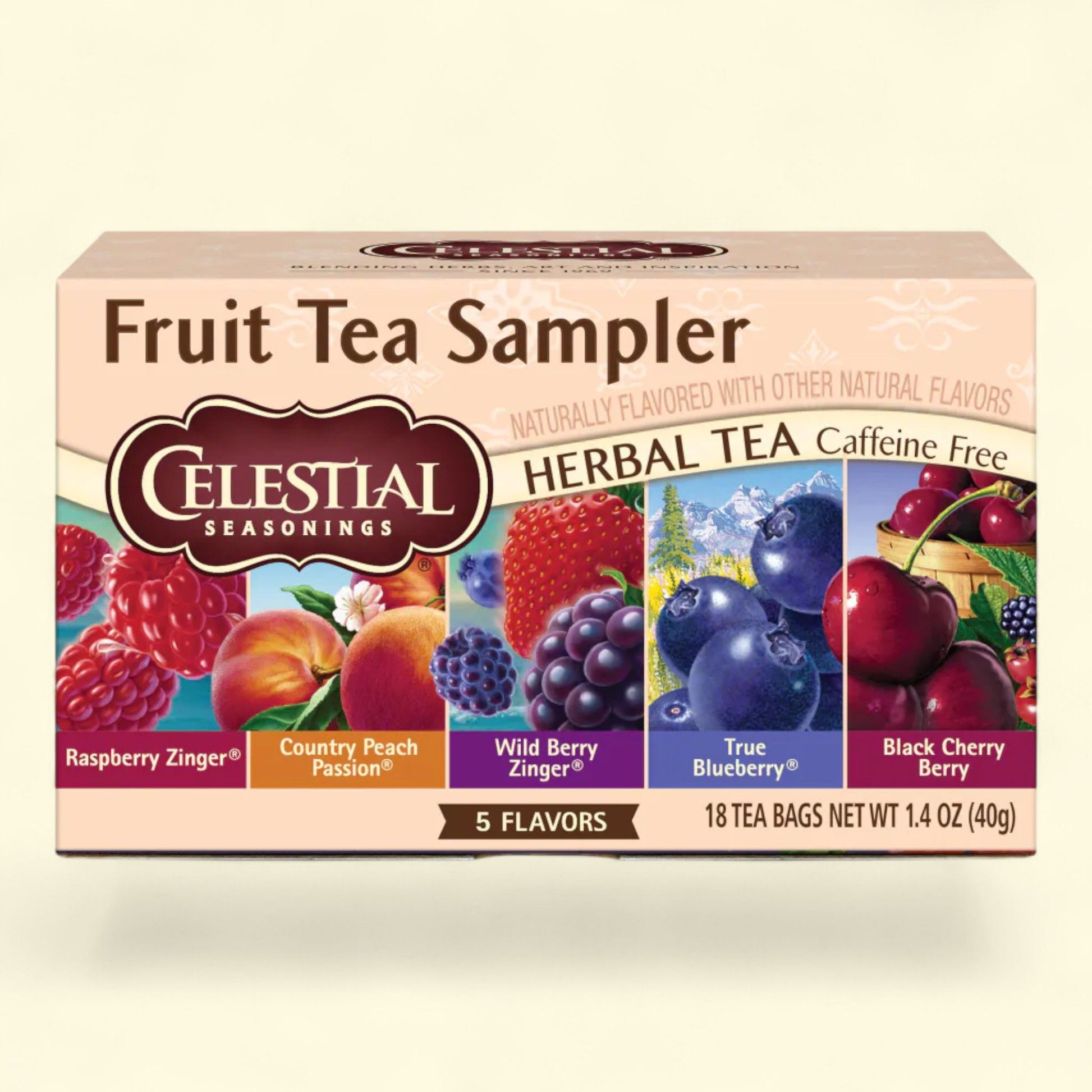 Celestial Seasonings Fruit Tea Herbal Sampler Pack, Caffeine Free, 20 Count