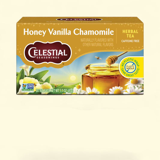 Celestial Seasonings Honey Vanilla Chamomile Herbal Tea, Caffeine Free, 20 tea bags