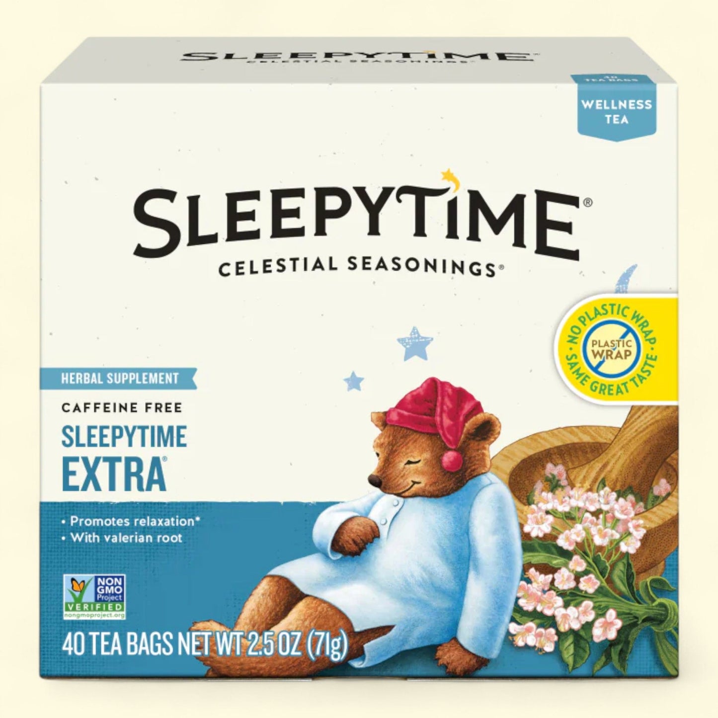 Celestial Seasonings Sleepytime Wellness Tea, Extra, Caffeine Free, 20 Count