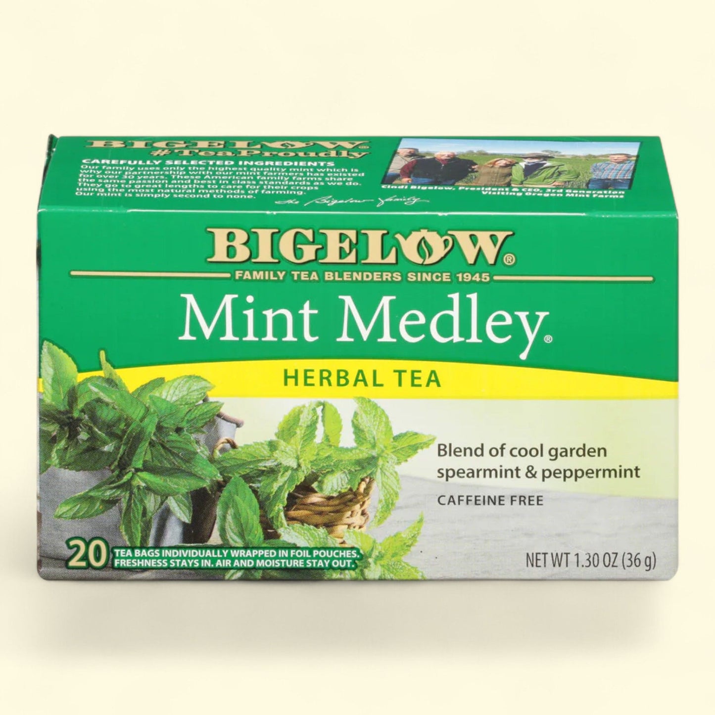 Bigelow, Mint Medley Herbal Tea Bags, Size