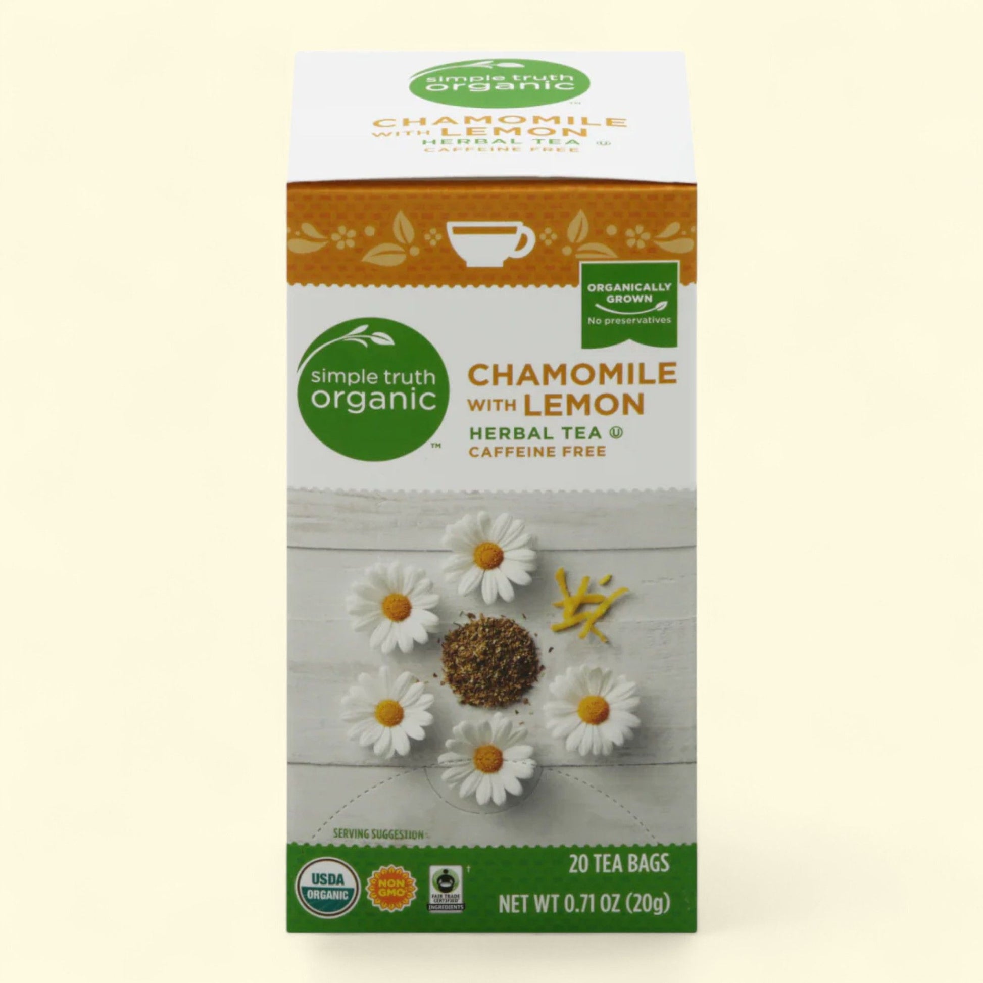 Simple Truth Organic, Chamomile with Lemon Herbal Tea Bags, 20 ct — authentic US product shipped worldwide by Treatspree