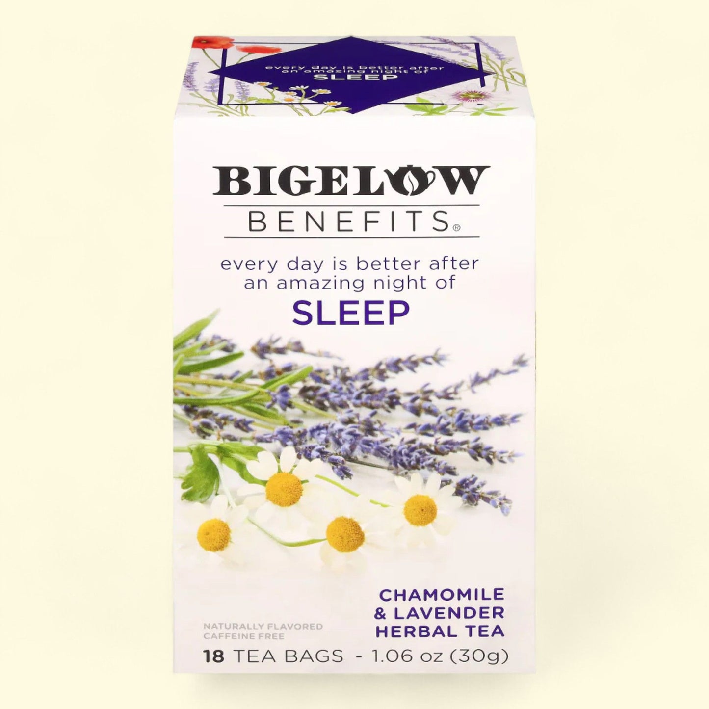 Bigelow Benefits Sleep Chamomile & Lavender Herbal Tea Bags, 18 ct