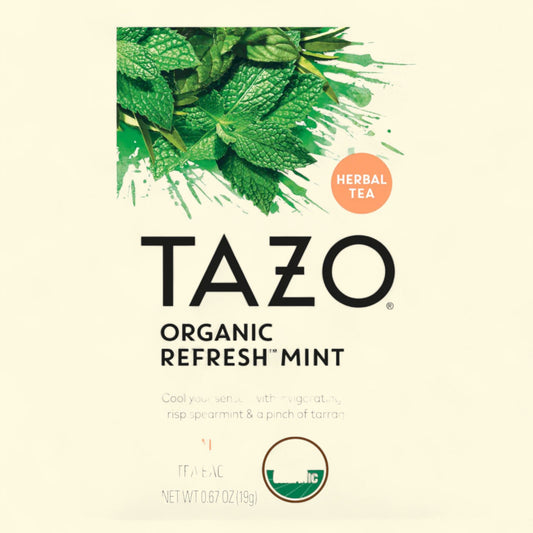 Tazo Organic Refresh Mint Herbal Tea Bags, 20 count