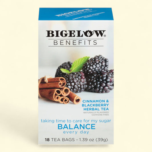 Bigelow Benefits Cinnamon & Blackberry Herbal Tea Bags, 18 Count