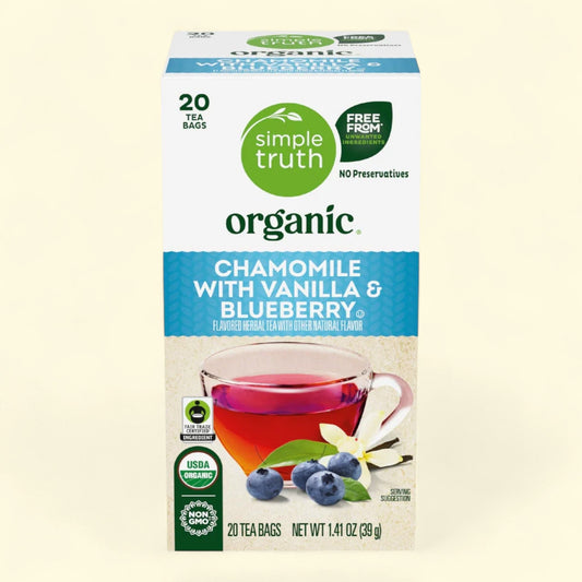 Simple Truth Organic Chamomile with Vanilla and Blueberry Herbal Te... — authentic US product shipped worldwide by Treatspree