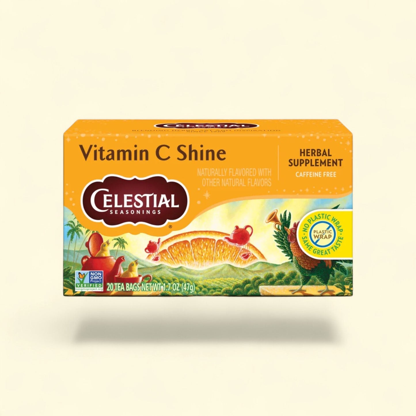 Celestial Seasonings Vitamin C Shine Herbal Tea, Caffeine Free, 1 Box — authentic US product shipped worldwide by Treatspree