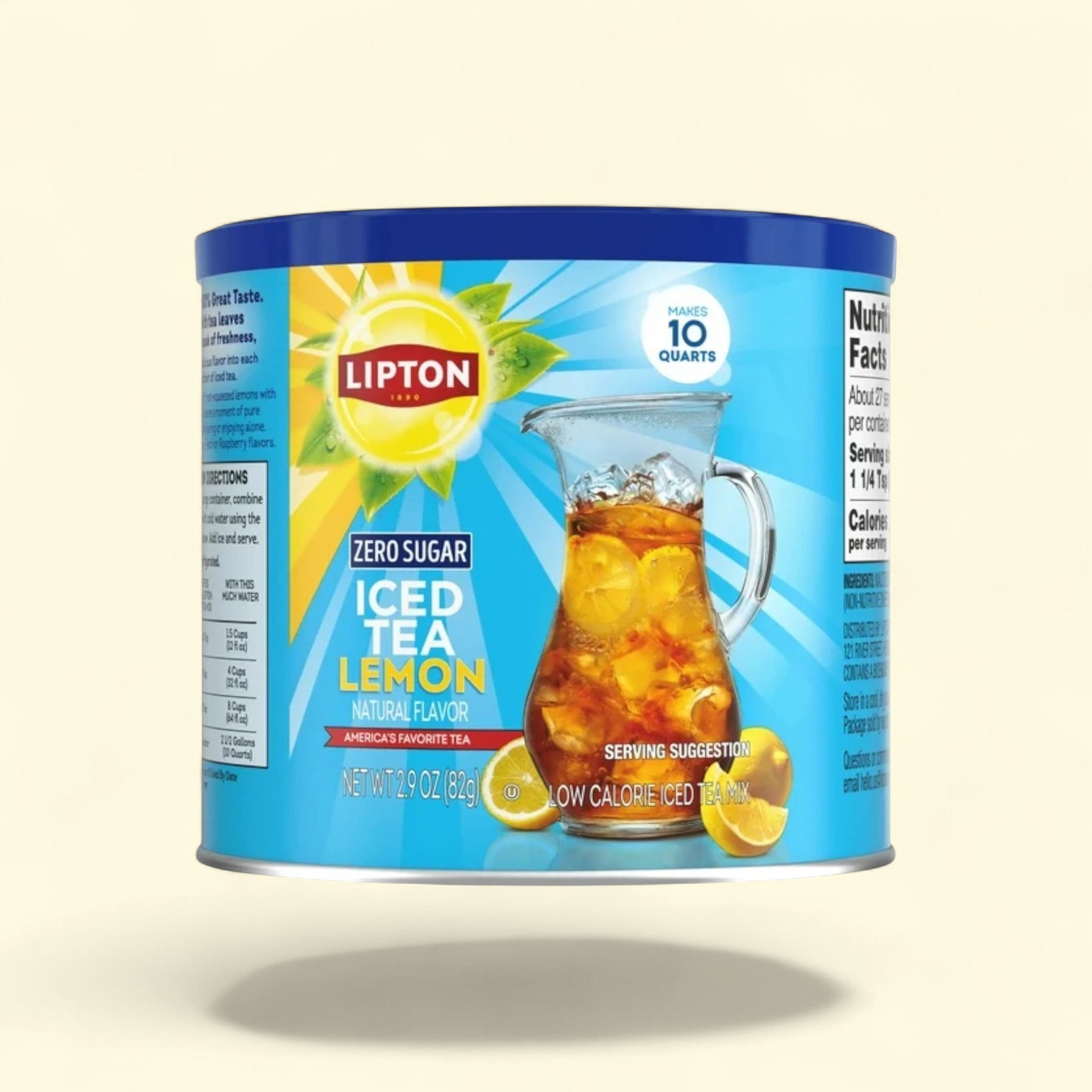 Lipton Zero Sugar Lemon Iced Tea Mix, 10 Quarts — authentic US product shipped worldwide by Treatspree