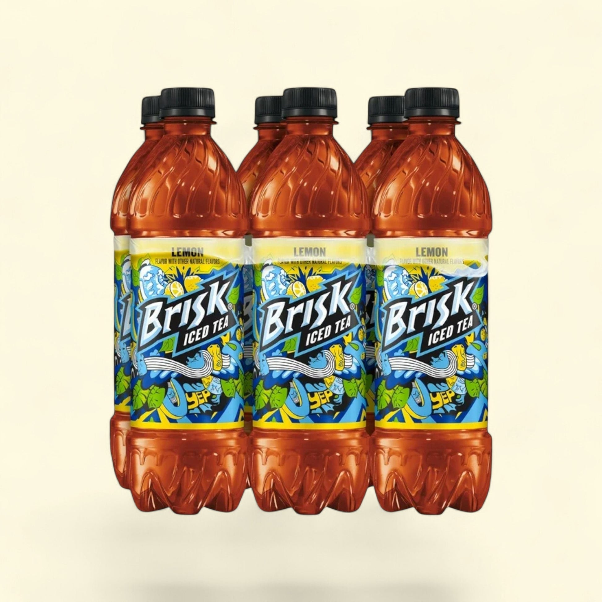 Lipton Brisk Iced Tea, Lemon, 16.9 Fl Oz, 6 Count — authentic US product shipped worldwide by Treatspree