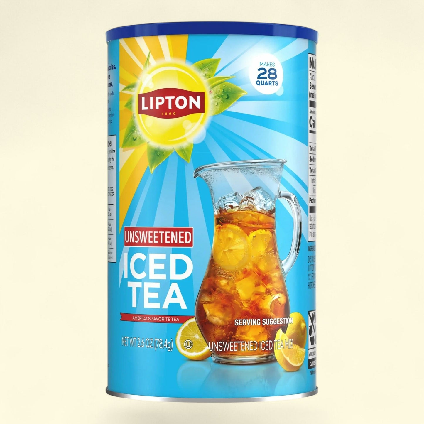 Lipton Black Tea Iced Tea Mix, 28 Quarts