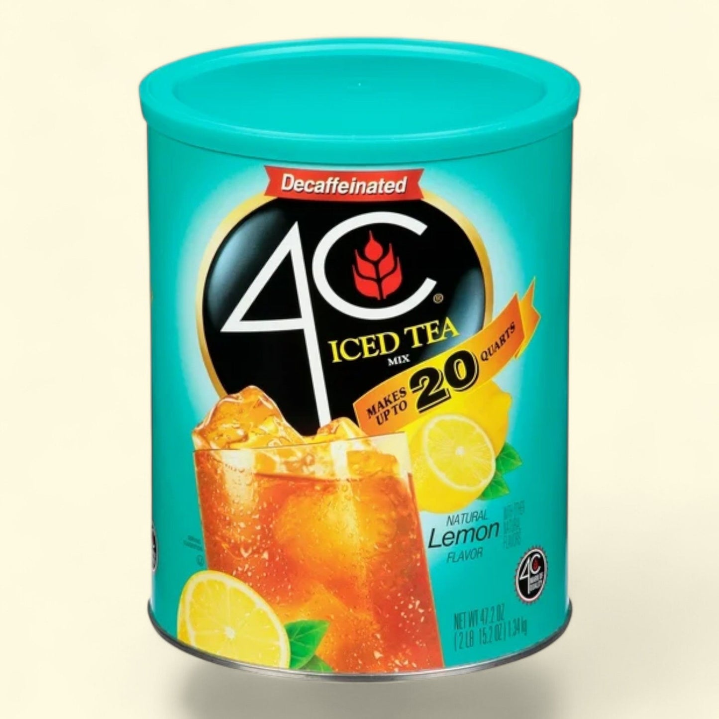 Mélange pour thé glacé décaféiné 4C, citron, 1,34 kg