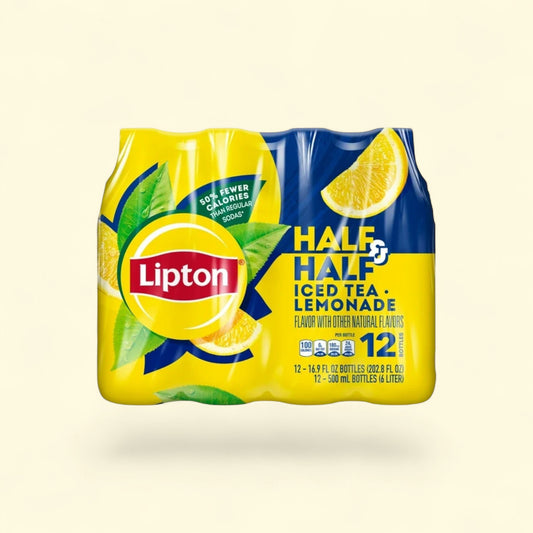 Lipton Iced Tea And Lemonade Half & Half, 16.9 fl oz, 12 Count — authentic US product shipped worldwide by Treatspree