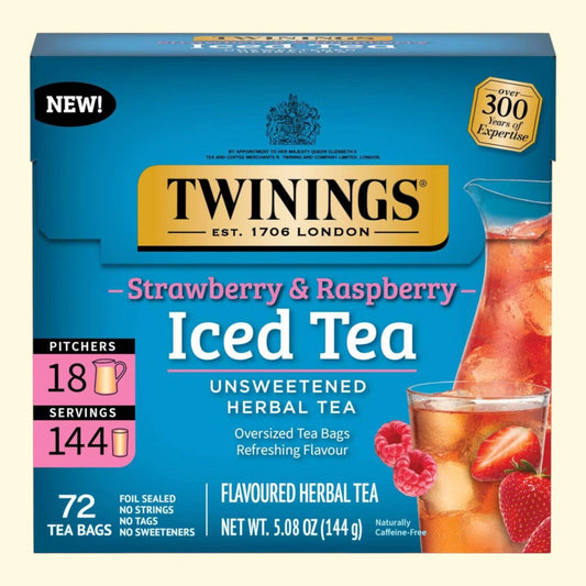 Twinings Strawberry & Raspberry Decaffeinated Iced Tea, 72ct/5.08oz