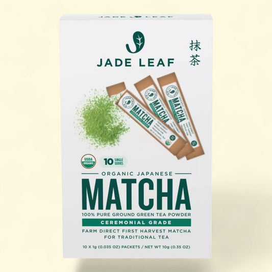 Jade Leaf Ceremonial Grade Matcha Green Tea Powder Packets, 10ct