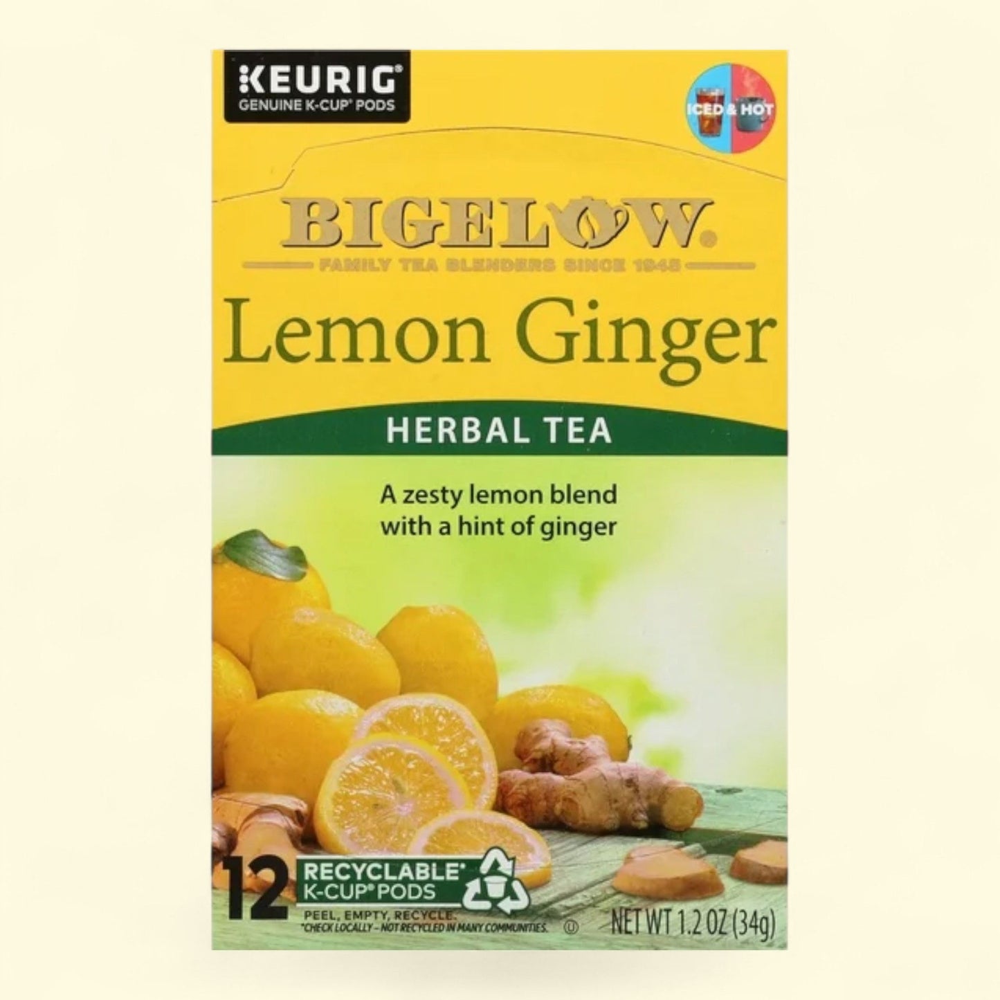 Thé au citron et au gingembre Bigelow, paquet de 12 sachets