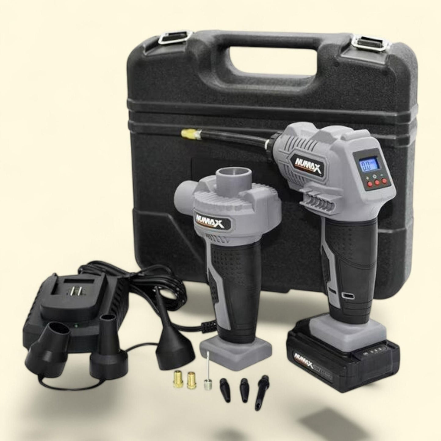 Kit de gonfleur de pneus et pompe à air sans fil NuMax, 16 V