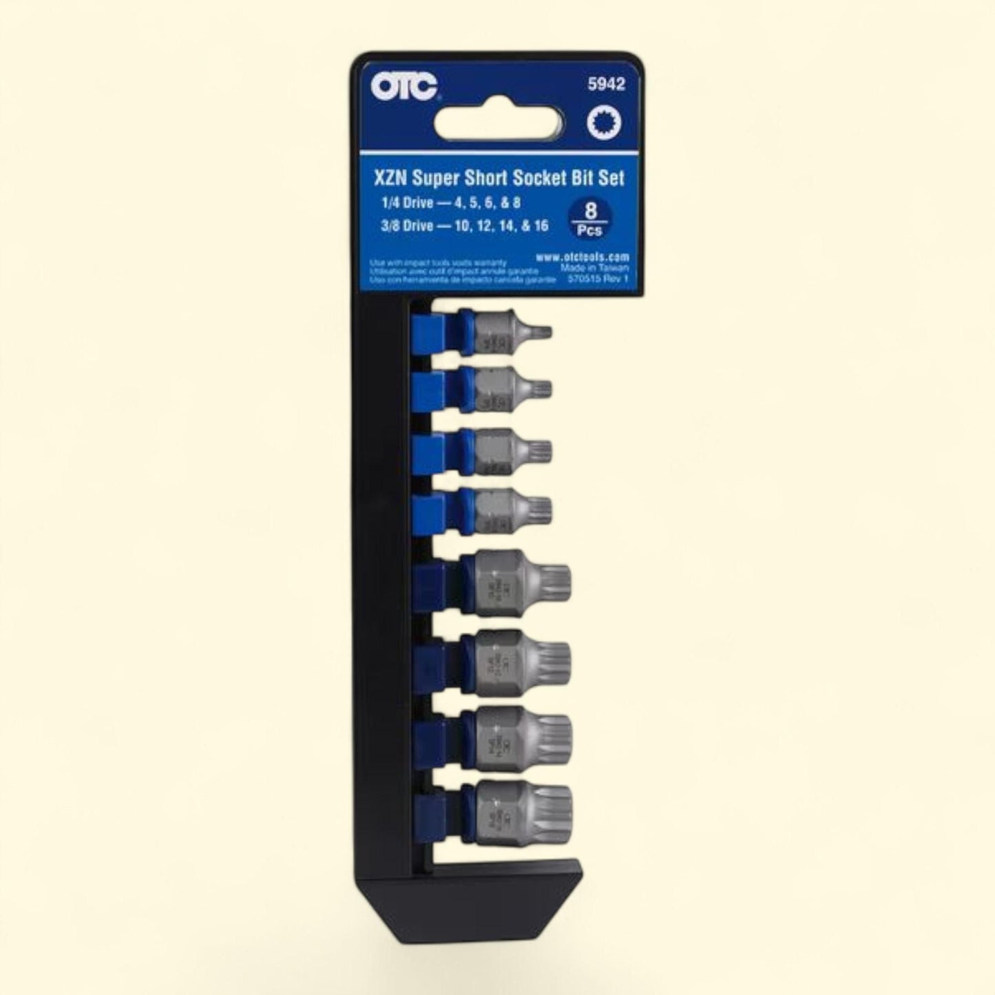 OTC Tools 5942 8-Piece XZN Socket Bit Set, Super Short, 1 count