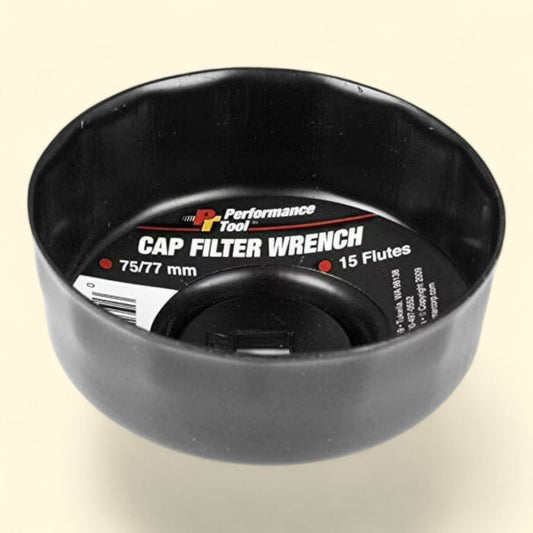 Performance Tool Filter Wrench, 75/77mm, 15FL
