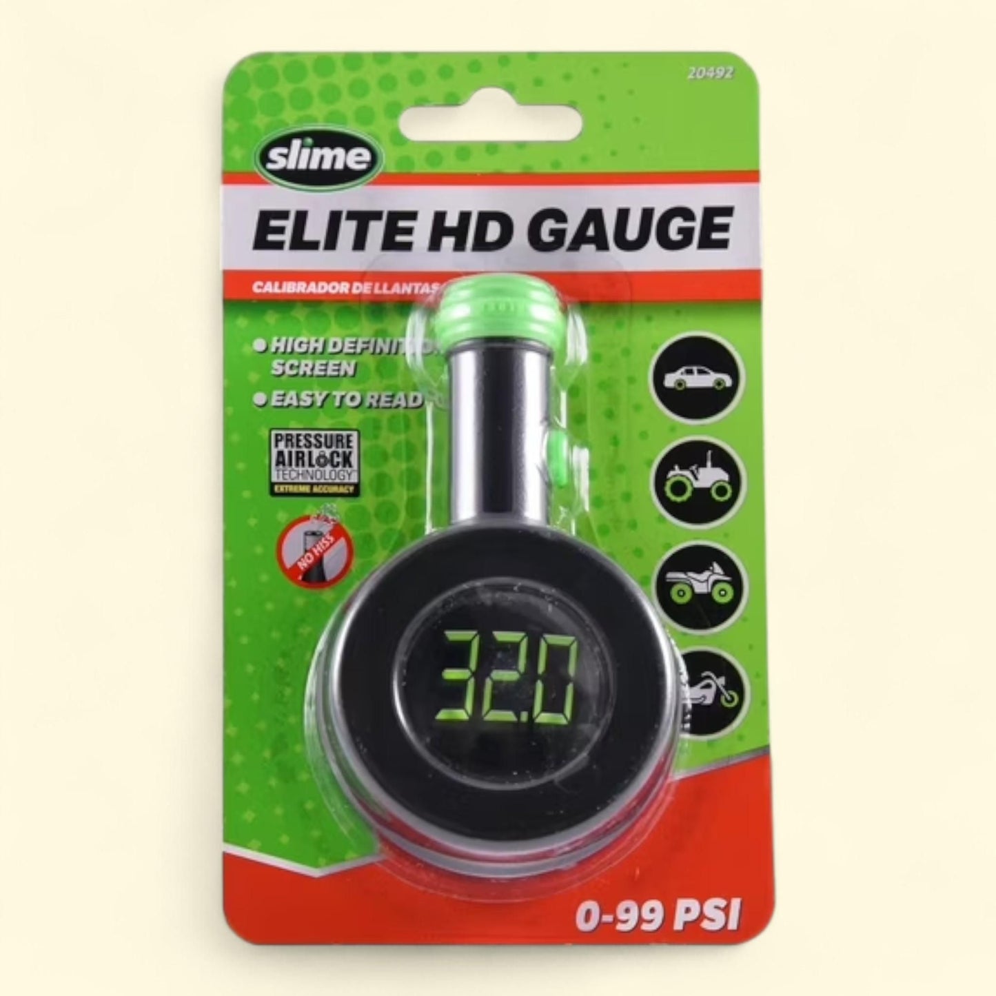 Manomètre pour pneus Slime Elite HD, 0-99 psi - 20492w