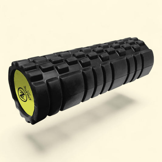 Athletic Works Foam Roller, 18 in. x 5.5 in., Firm Deep Tissue Massage, Black