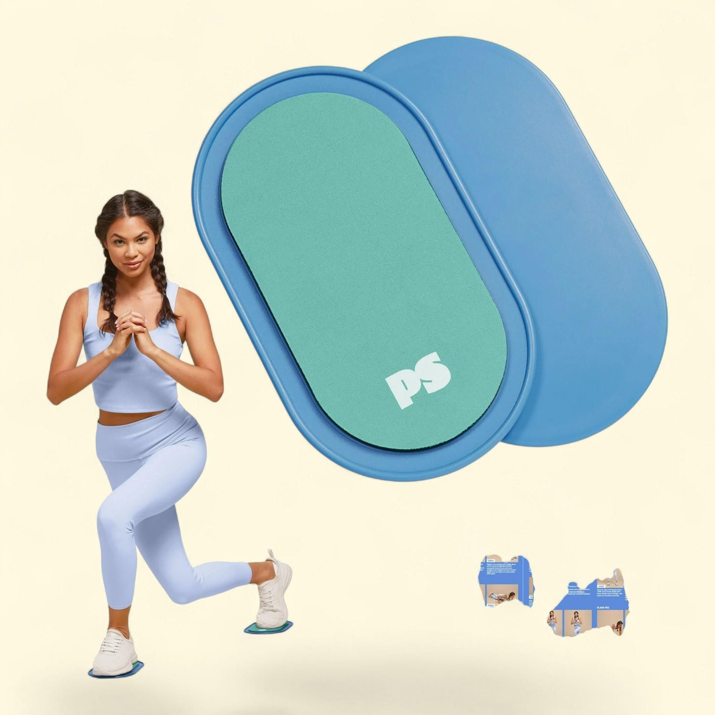 Popsugar Core Sliding Discs, Dual-Sided Exercise Sliders, One Size