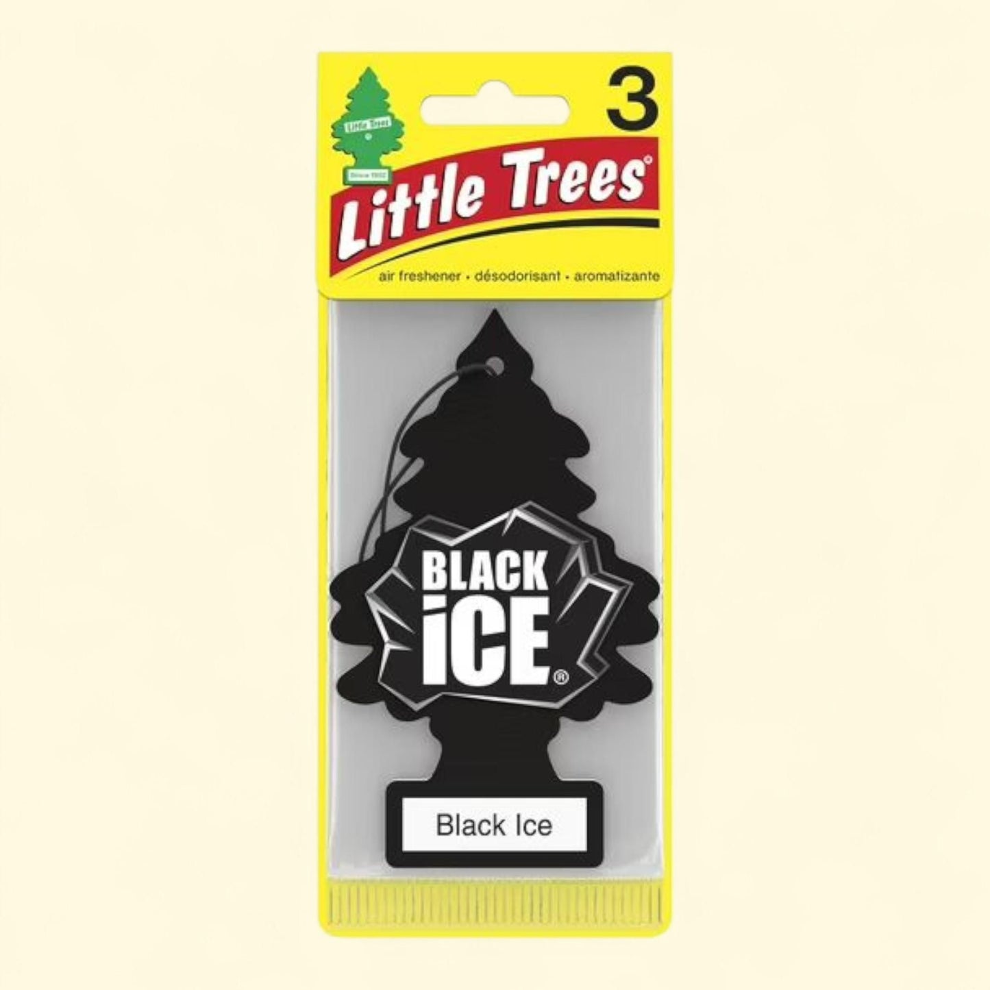 Little Trees Air Freshener, Black Ice, 3-Pack