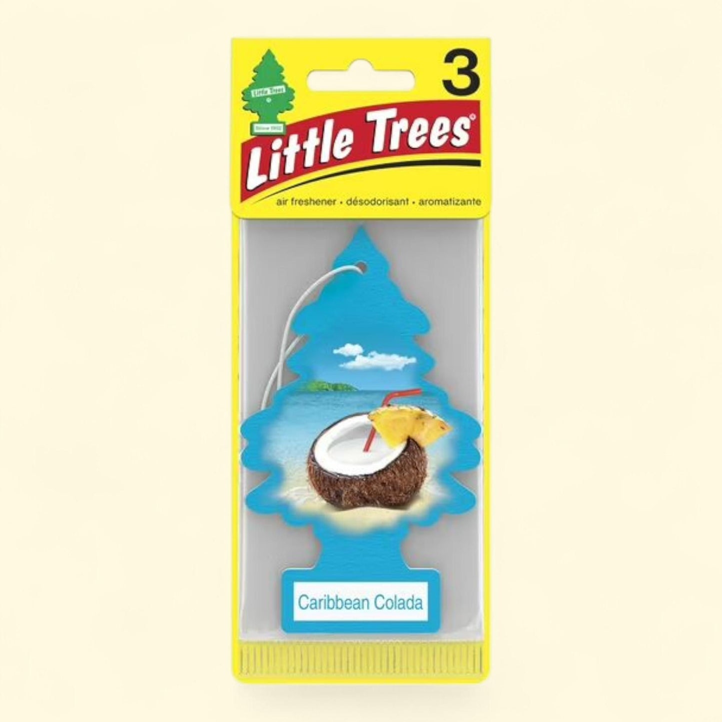 Désodorisant Little Trees, Caribbean Colada, lot de 3